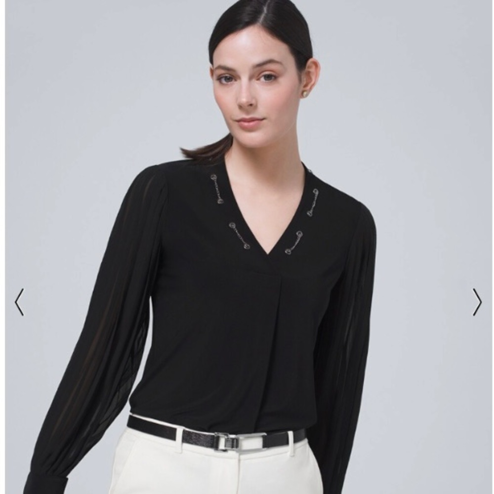 WHBM Chain Neck Blouse